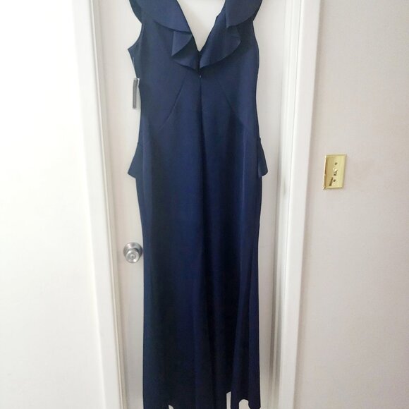 Jessica Howard Navy Blue Long Peplum Gown MOB/MOG/Prom - Picture 4 of 4